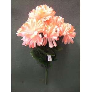  Tanday #206514 Peach Chrysanthemum Mum Silk Flower Bush 