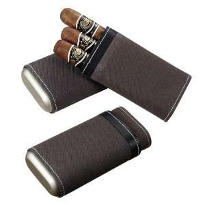   Dimitri Black & Grey Cigar Case   Holds 3 Cigars