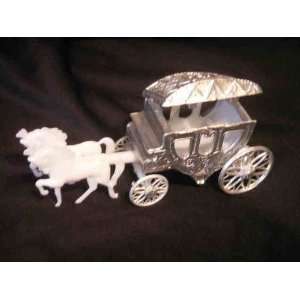  12 Cinderella Coach Wedding Carriage Plastic Silver 