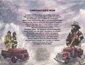 FIREMAN Firefighter MOM Poem Personalized Print Name ~  