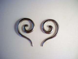 Surgical Steel Spiral Drop Earrings Tapers Plugs (Pair)  