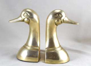   Mallard Duck Head Figural Pair Bookend Book End Bird Decor VTG  