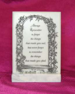 Inspiational Etched Montana Marble Decorative Plaque  