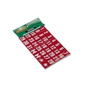  Magnetic Board Magnets, Dates, 1x2, White on Red, 31/Set 