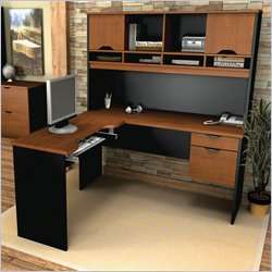   Workstation w/Hutch Tuscany Brown Computer Desk 063753031714  