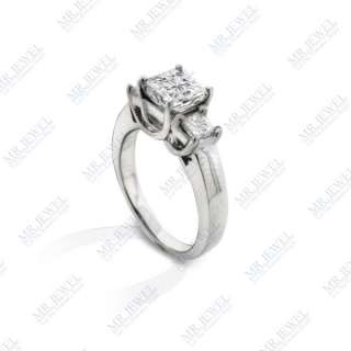 50CT PRINCESS CUT THREE STONE DIAMOND ENGAGEMENT RING  