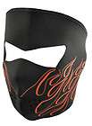 ZAN FULL FACE MASK BLACK WITH ORANGE FLAMES NEW