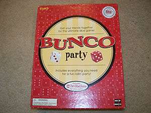 Bunco Party Game Dice Score Pads Time Instructions 12 invitations 