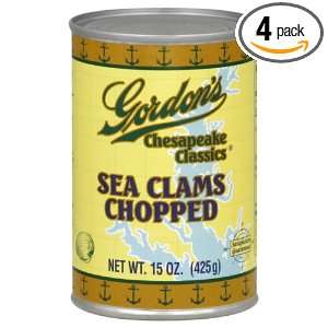 Gordons Clams, Chopped Sea, 15 Ounce (Pack of 4)  Grocery 
