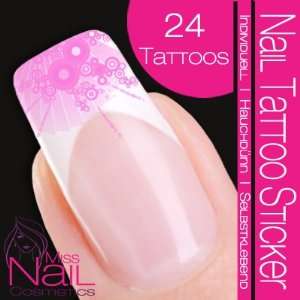  Nail Tattoo Sticker Deco Corner / Fan   rose Beauty