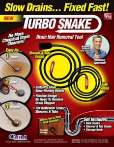 Turbo Snake Drain Cleaner Bathroom Hair Removal Tool  