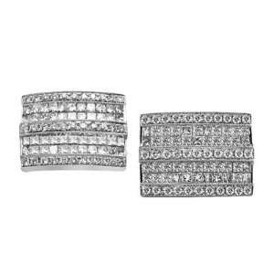  18K White Gold Diamond Cufflink. Jewelry