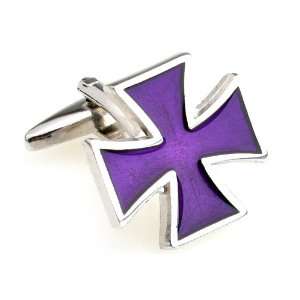  Purple Iron Cross Cufflinks Cuff Links 