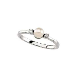  Akoya Cultured Pearl & Diamond Ring Jewelry