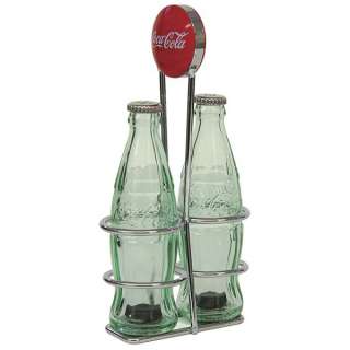 Coca Cola Salt & Pepper Shakers with Rack  