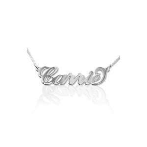 Small Sterling Silver Carrie Style Name Necklace 20   Custom Made 