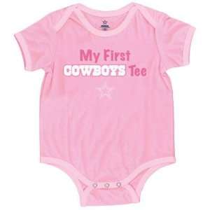  NEWBORN Baby Infant Dallas Cowboys Girl Pink 1st Tee Onesie 