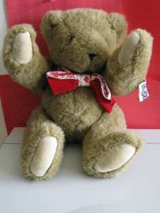 1994 Vermont Teddy Bear 16 Poseable w/ Red Bow Tie  