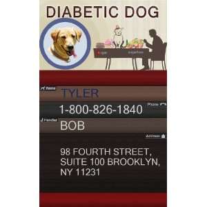  DIABETIC DOG ID Badge   1 Dogs Custom ID Badge   Design#2 