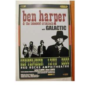 Ben Harper Handbill poster Galactic Red Rocks