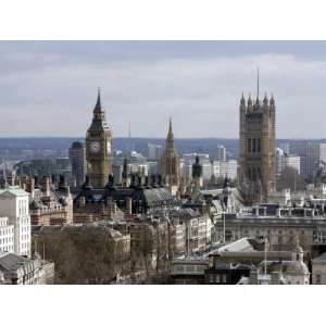  View from Nelsons Column of Big Ben, House of Lords 