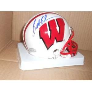  Bret Bielema autographed Wisconsin Badgers mini helmet 