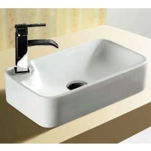  Caracalla CA4121 Rectangular White Ceramic Vessel Bathroom 