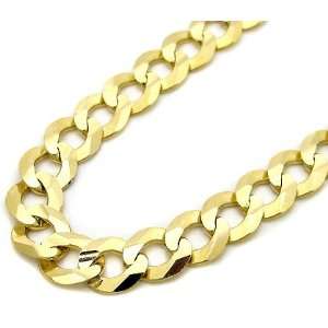  Mens 10k Yellow Gold Curb Cuban Link Chain Necklace 24 