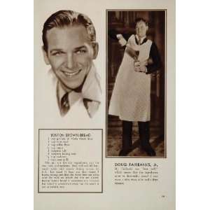 1931 Douglas Fairbanks Jr. Star Boston Brown Bread   Original Print 