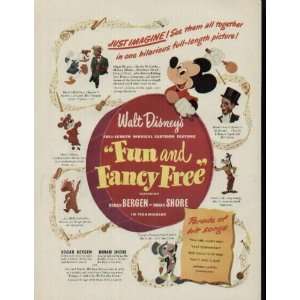  Movie Ad, Walt Disneys FUN and FANCY FREE, featuring Edgar Bergen 