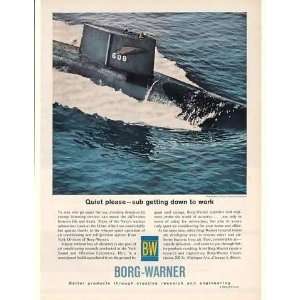  1962 BW Borg Warner Ethan Allen Nuclear Submarine Print Ad 