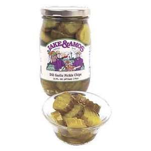 Jake & Amos Dill Garlic Pickle Chips 16oz (Case of 12)  