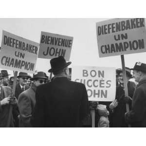  John G. Diefenbaker Getting Warm Welcome in French 