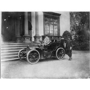  John Jacob Astor in automobile with chauffeur,c1903