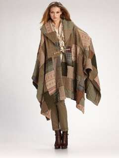 Ralph Lauren Blue Label   Wool/Cashmere Patchwork Poncho    