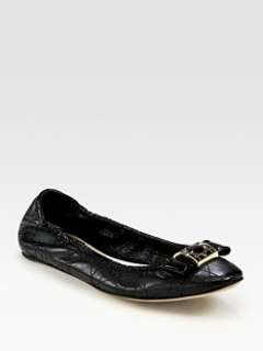 Dior   Dior Cannage Patent Leather Bow Ballet Flats