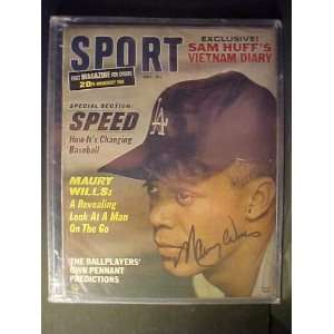 Maury Wills Los Angeles Dodgers Autographed May 1966 Sport Magazine
