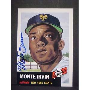 Monte Irvin New York Giants #62 1953 Topps Archives Autographed 