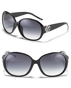 Gucci Round Oversized Sunglasses with GG Crystal Temple