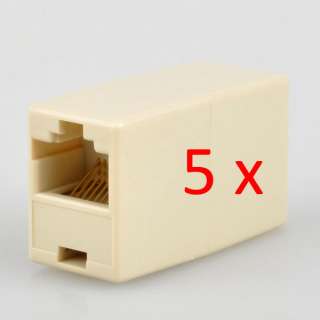 5x RJ 45 CAT5 Network Cable Extension Coupler Connector  