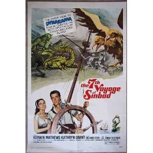   VOYAGE OF SINBAD original 27x41 one sheet movie poster RAY HARRYHAUSEN