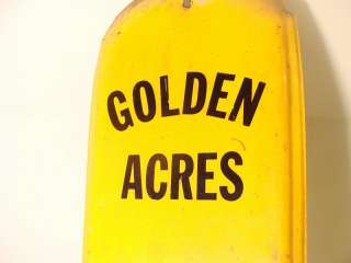   SIGN VINTAGE THERMONTER LARGE GOLDEN ACRES SEED FARM WORK GRAPHIC OLD
