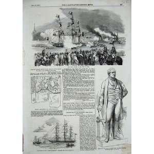  1852 Statue Robert Peel Lady Ebrington Ship Paris War 