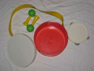 Vintage 1979 Fisher Price Toy Drum Set Tambourine # 921  