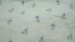 Vtg Laura Ashley Queen Fitted Sheet vguc 100% cotton blue flower print 