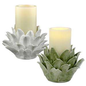   Accents Acadia Porcelain Flower with Flameless Timer LED Candle  