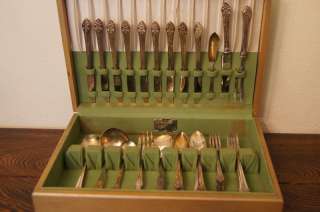 Plantation Silverplate Flatware in Chest,1948 Discontinued 1881 