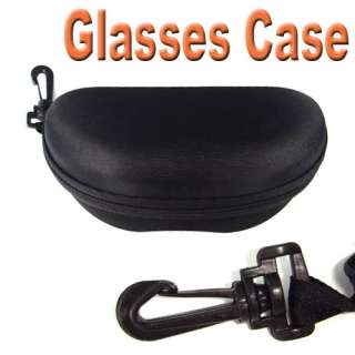 Black Zip Eye Glasses Sunglasses Hard Case Bag Zipper Box Belt Holder 