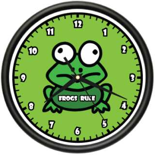 FROG Wall Clock green frogs art animal decor toad gift  