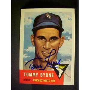 Tommy Byrne Chicago White Sox #123 1953 Topps Archives Signed Baseball 